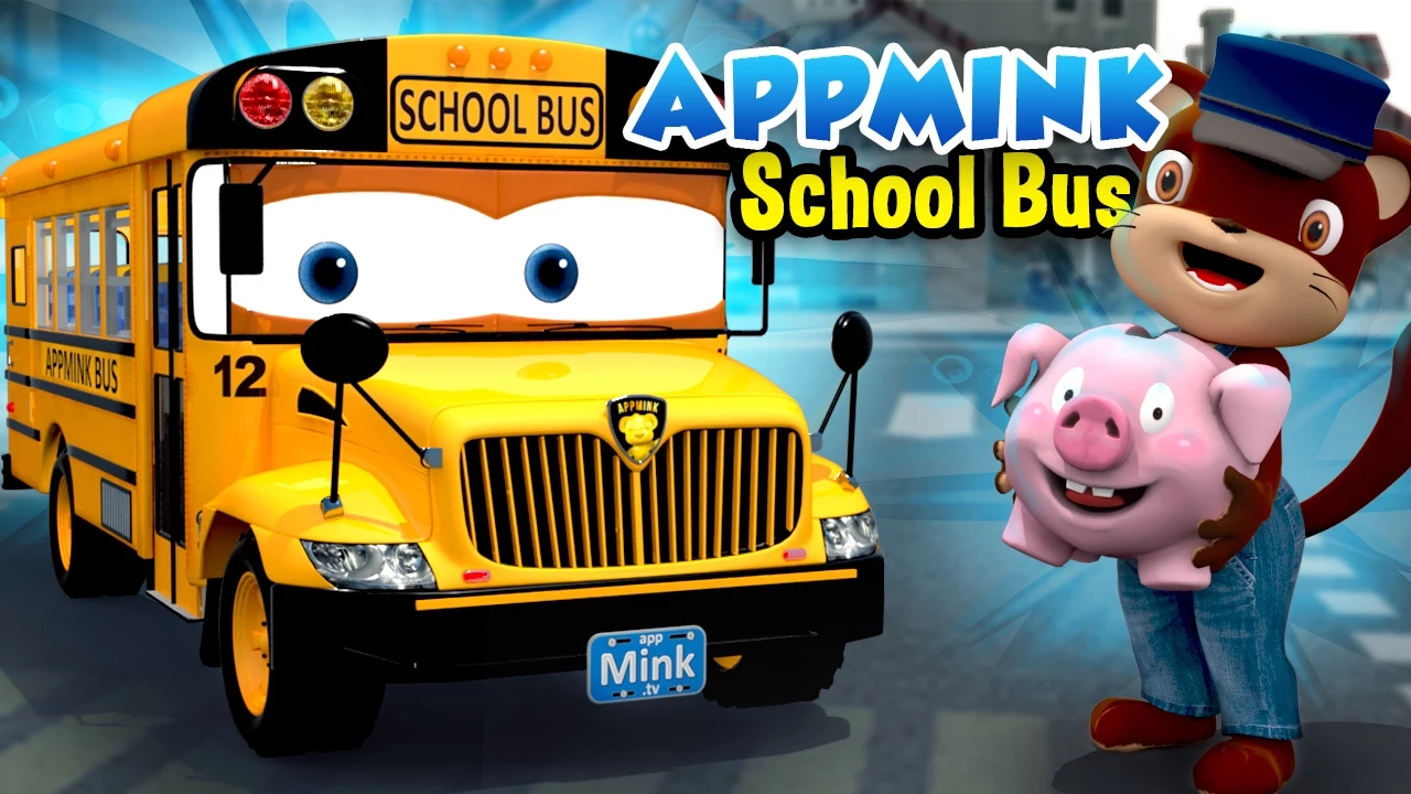 Wheels On The Bus Go Round And Round Little Pig Goes To Town  Bus Cartoon for Kids