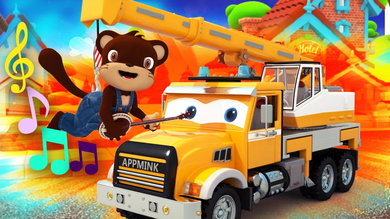 Toy Crane Truck Come To Life  Construction Toy Childrens Animation